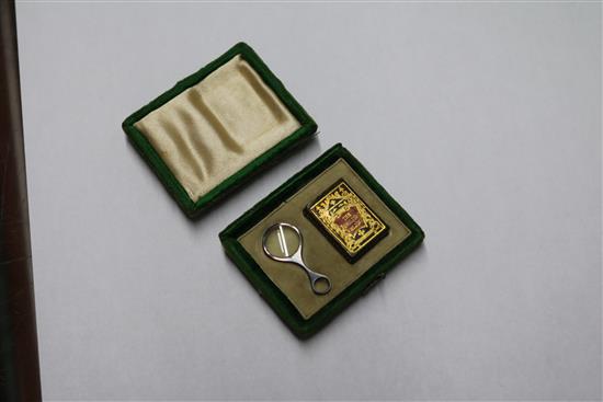 An early Victorian English Bijou miniature book and magnifying glass